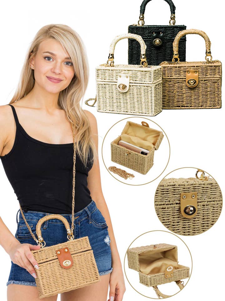 Fyrkantig korgstomme i rotting, strandväska i korgmaterial för wholesale av Cap Zone