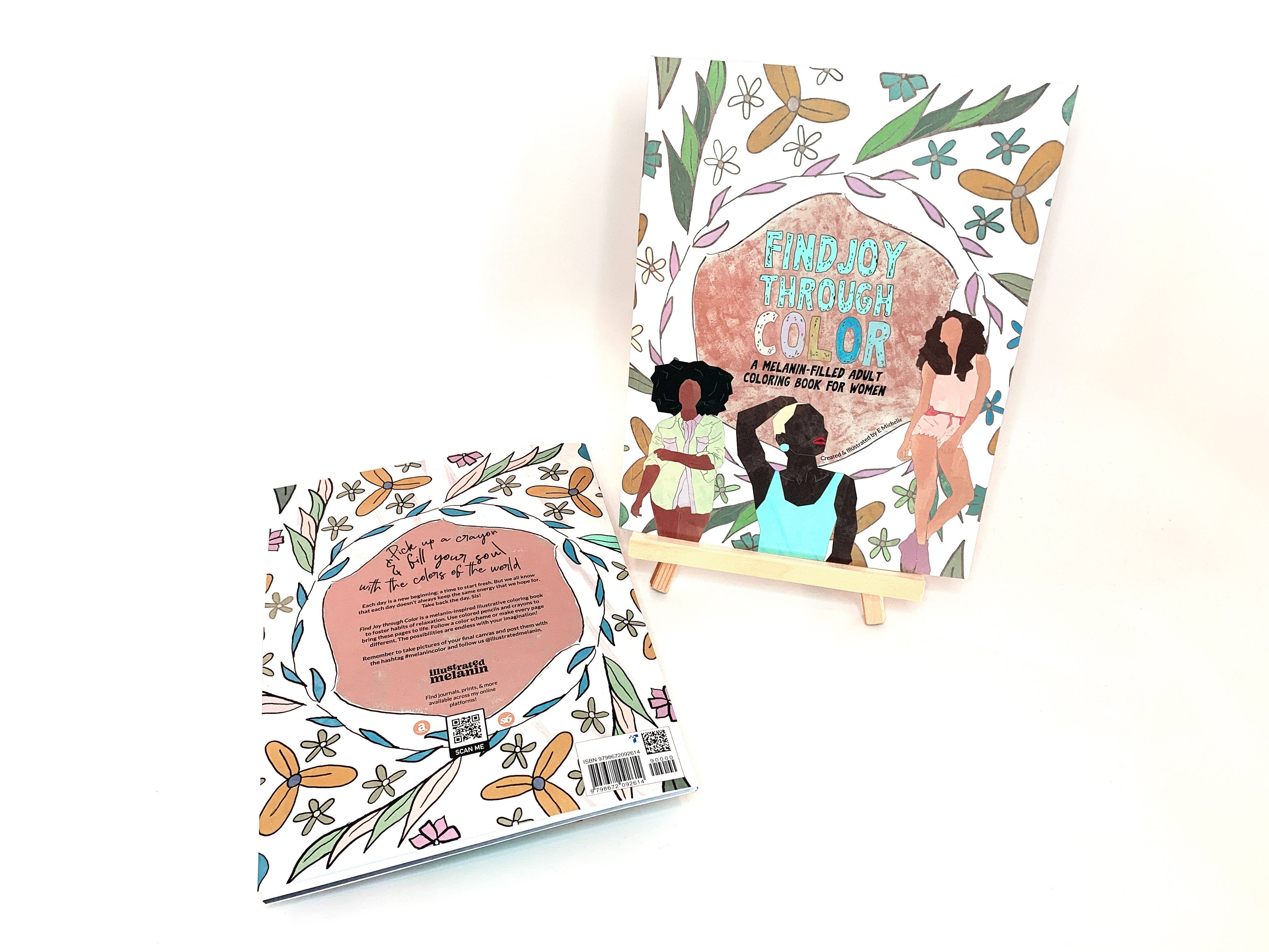 Illustrated Melanin - Wholesale Coloring & Activity Book - Adult - Find Joy Through Color: Coloring Book for Women3