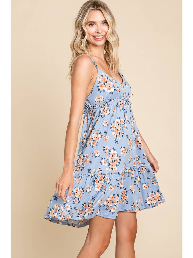 Culture Code - Wholesale Dress - Women's - CJD1436AP -CAMI FRILL RUCHING DRESS
