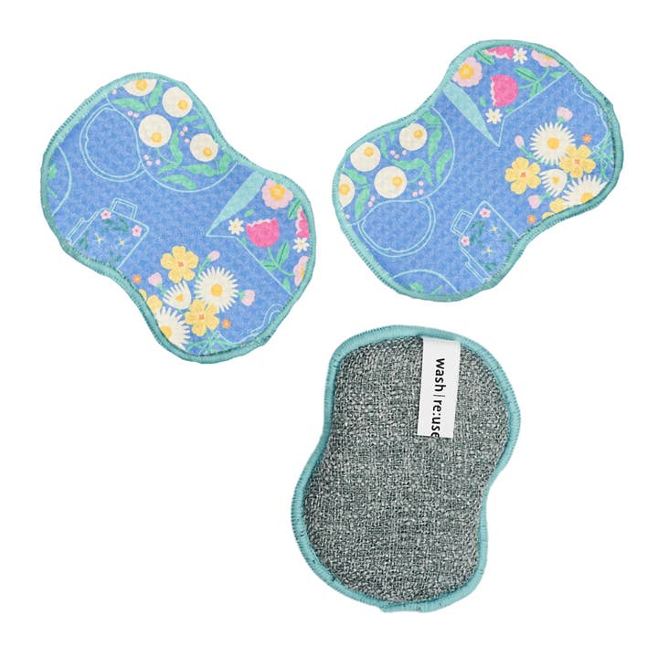 Spugne riutilizzabili (Set di 3) - MT Teiera a Fiori per la vendita all'ingrosso da parte di Once Again Home Co.