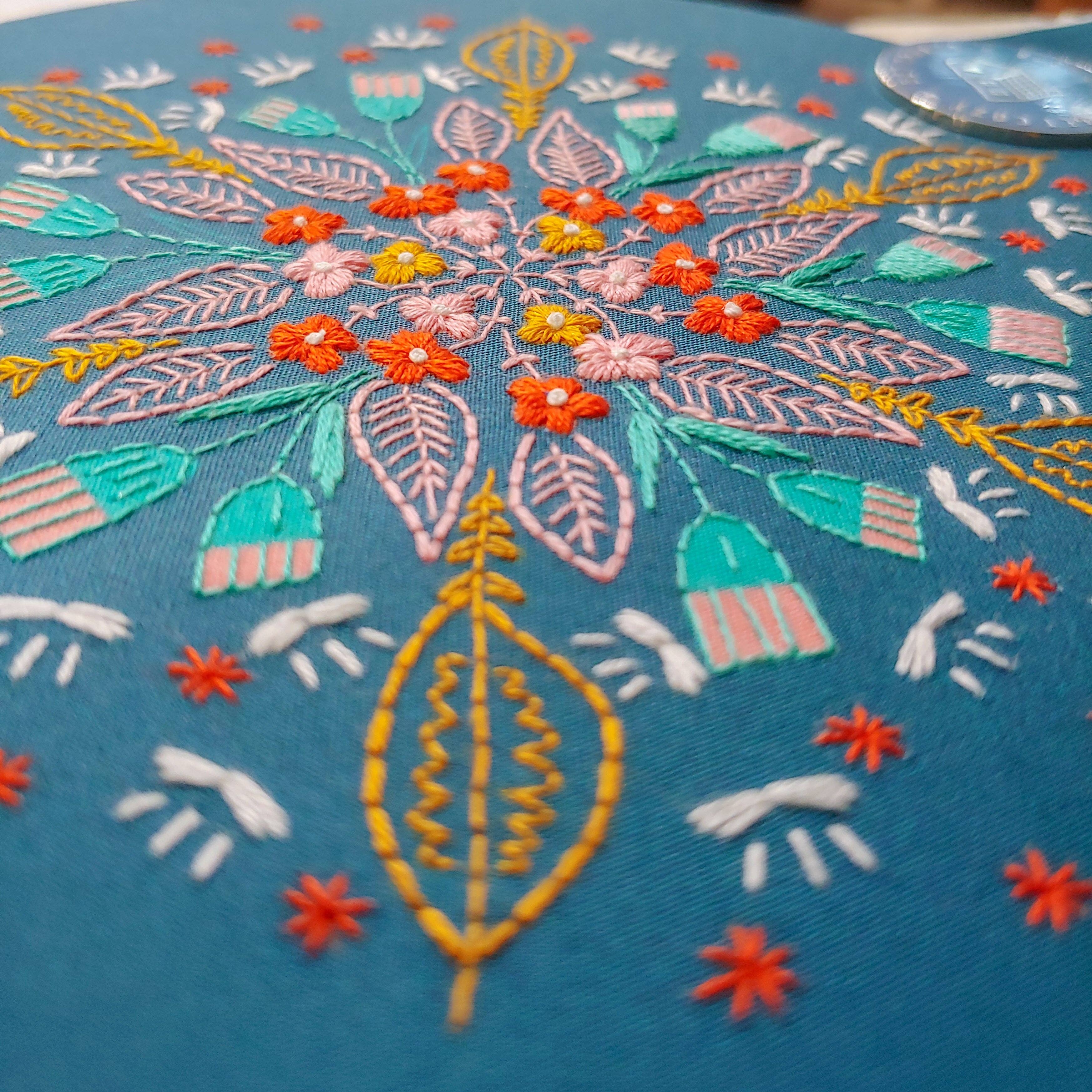 cozyblue handmade - Wholesale Embroidery/Cross Stitch Supplies - floral burst embroidery kit [last chance!]5