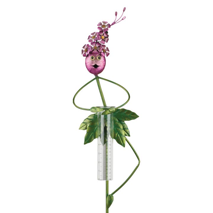 Regal Art & Gift - Wholesale Garden/Lawn Stake - Be Jolly Rain Gauge Stake - Hydrangea