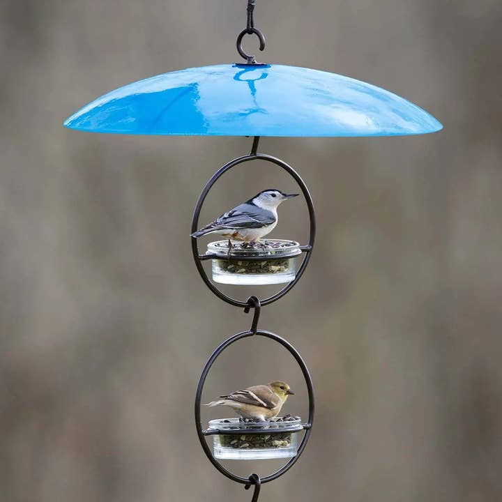 Mosaic Birds Glass Baffle Dome Blue for wholesale by Couronne Co.