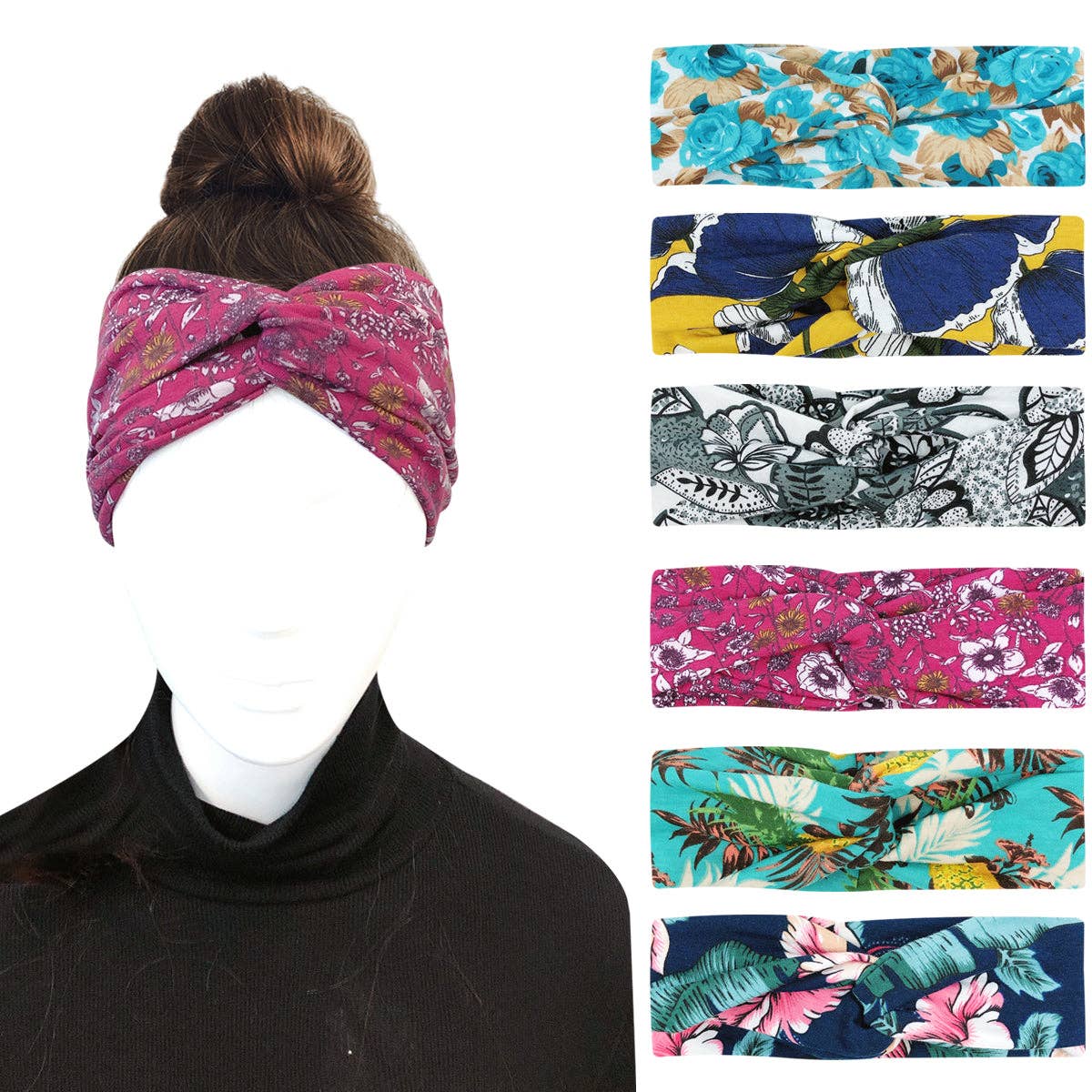 Wrapables.com - Wholesale Fashion Headband - Women's - Wrapables Boho Vintage Floral Elastic Headbands for Sports47