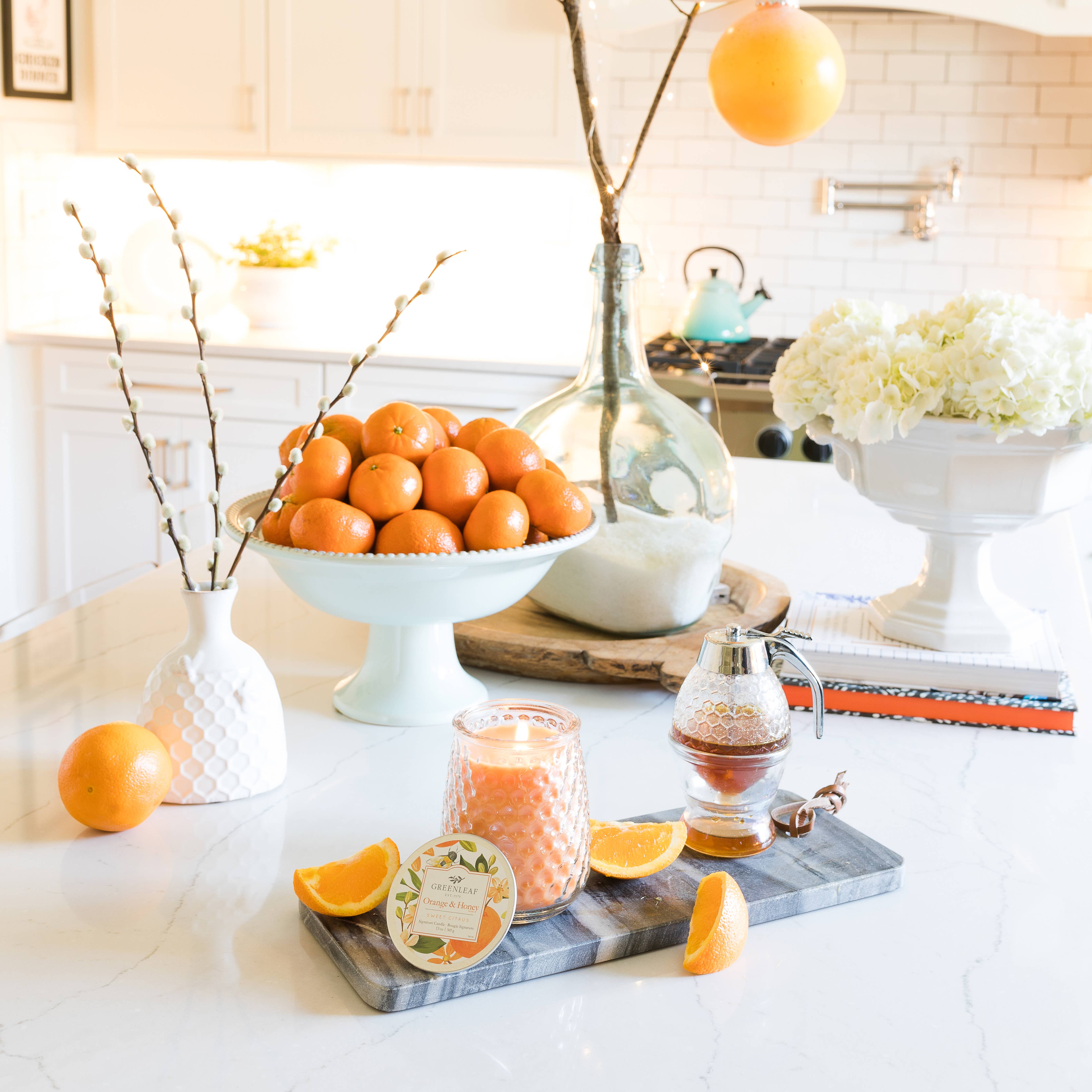 Greenleaf Gifts - Wholesale Jar/Filled Candle - Orange & Honey Signature Candle 4 Pack1