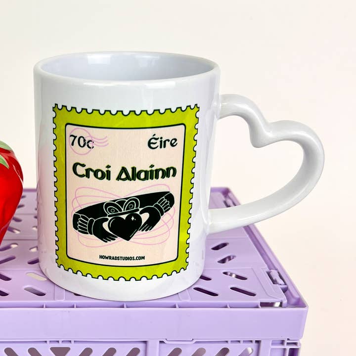 Caneca Croí Álainn com estampa feita à mão por atacado de Howrad Studios