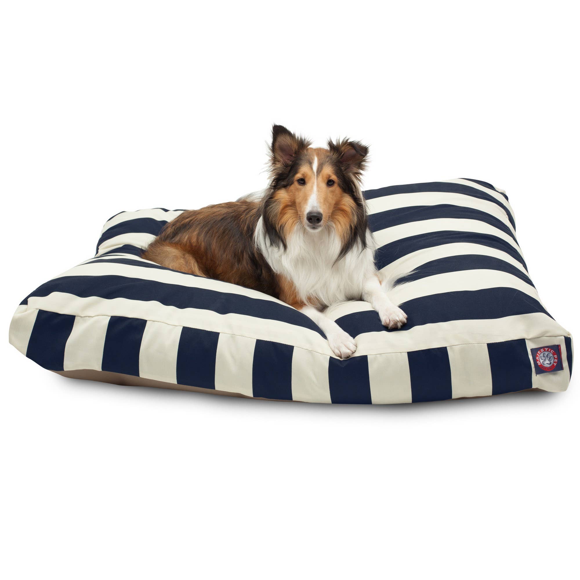 Majestic Pet Products - Vente Panier – chien - Panier rectangle pour chien en mousse à mémoire déchiquetée à rayures verticales9