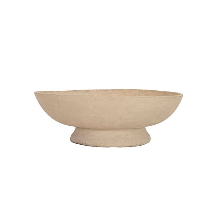 Foreside Home & Garden - Wholesale Decorative Plate/Dish/Bowl - Turner Footed Decorative Bowl Cream Paper Mache