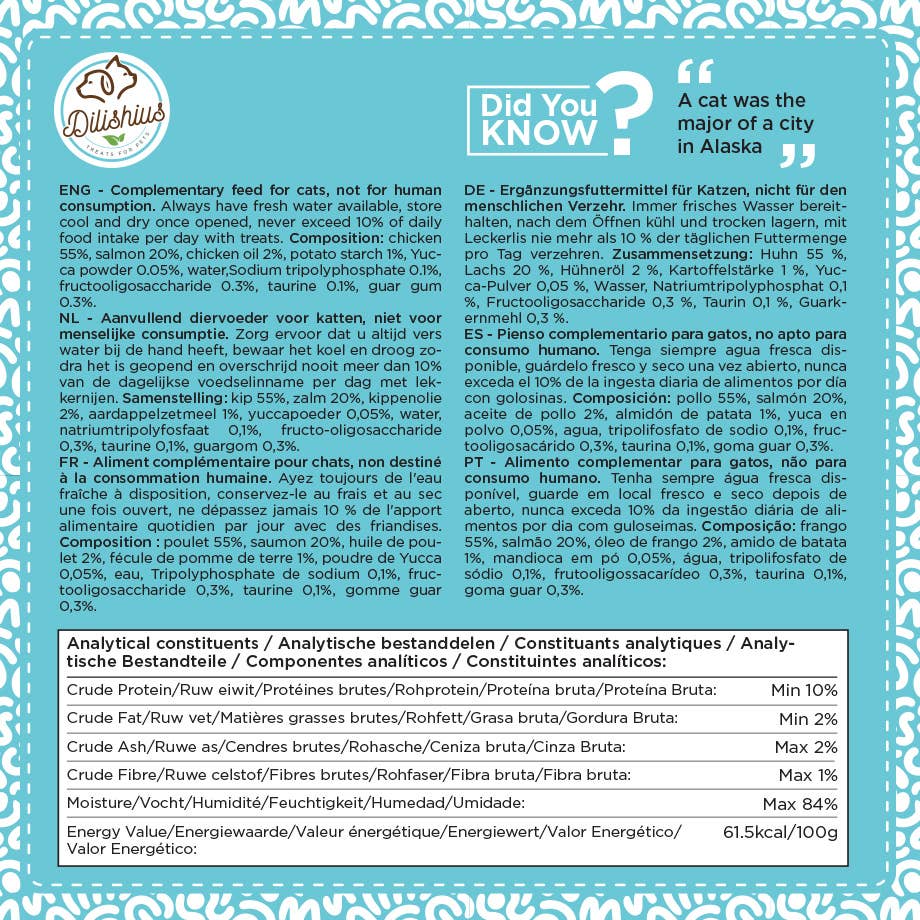 United Pet Brands - Wholesale Pet Treats - Cat - Lick Stick SALMON 48g Cat Treats with Prebiotics4