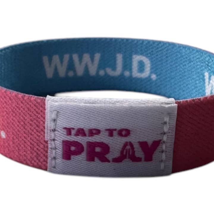 Versible - Wholesale Wristband - Tap To Prayâ„¢ Wristbands - Blue & Pink WWJD