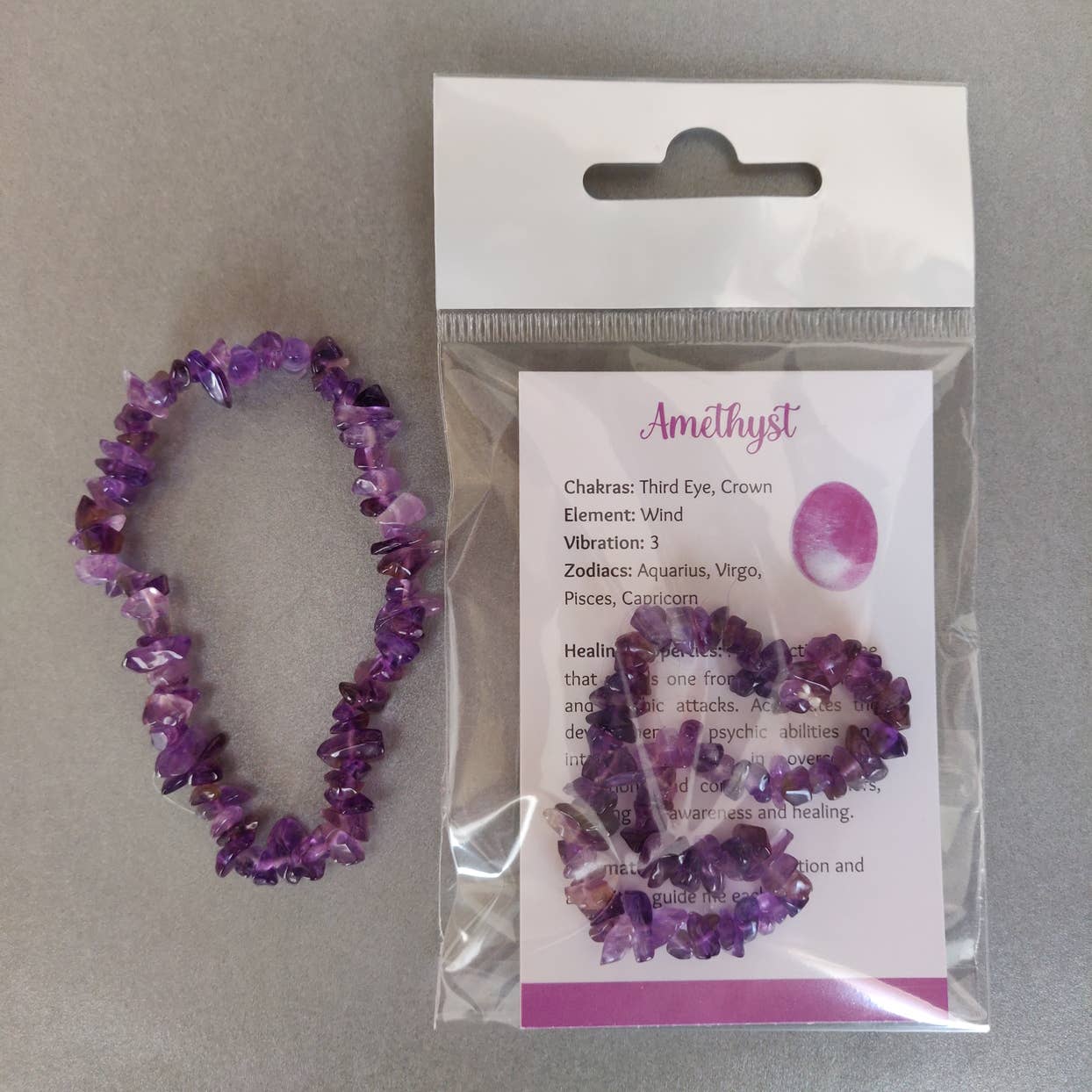 Rare Gear - Wholesale Beaded bracelet - Chip Gemstone / Crystal Stretch Bracelet with FREE Info Card0