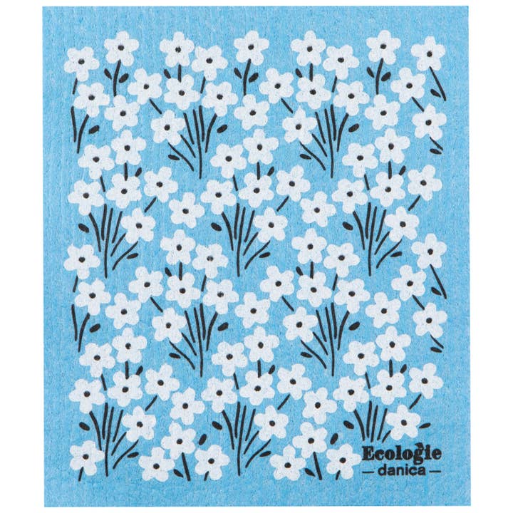 Bouquet Blue Swedish Dishcloth for wholesale by Ecologie