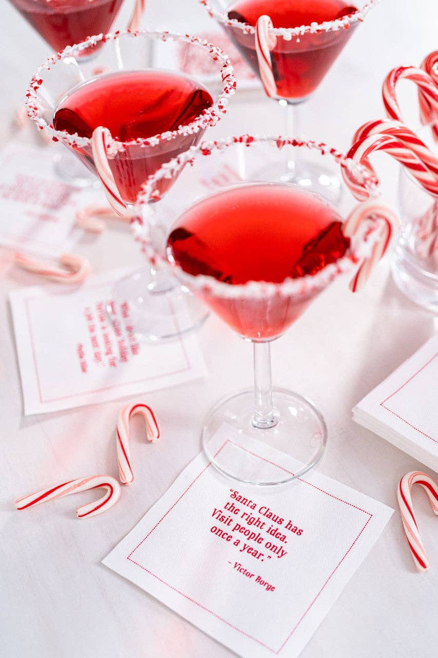 Five Star Napkins Inc. – wholesale Disposable napkin – Christmas Quotes White Cotton Cocktail Napkins x 507