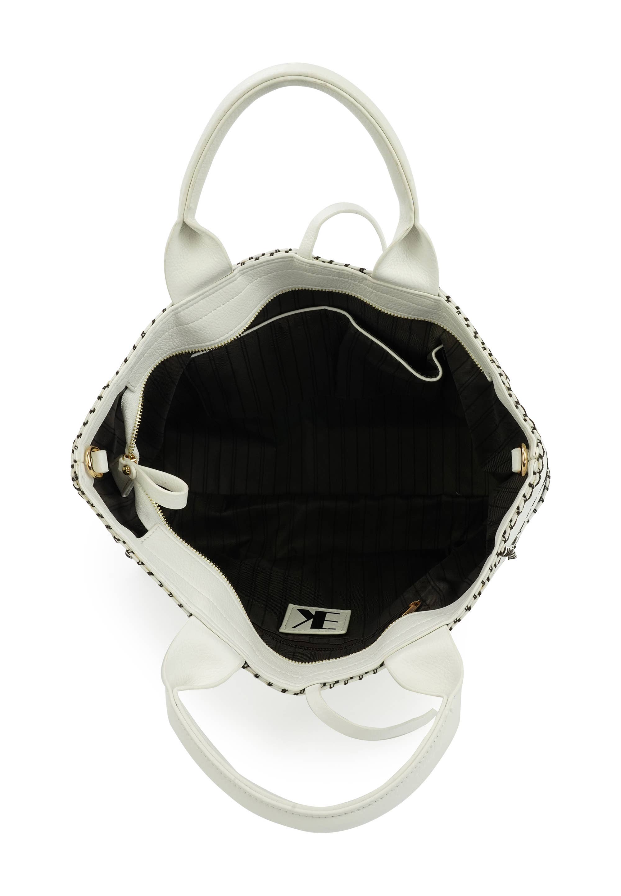 HJS - Venta al por mayor Bolso con asas - Mujer - Bolso 'SADLE' - Elegante diseño trenzado18