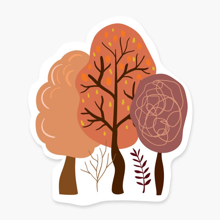 Autumn Trees 2.8 x 3.25 in - Fall & Autumn Sticker for wholesale by Footnotes