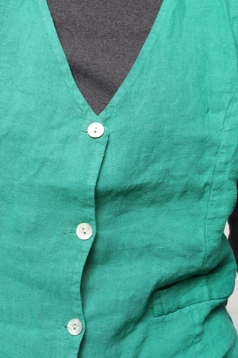 LÉA & LUC - Wholesale Button Down Shirt - Women's - Sleeveless shirt in 100% Linen REF. 514659