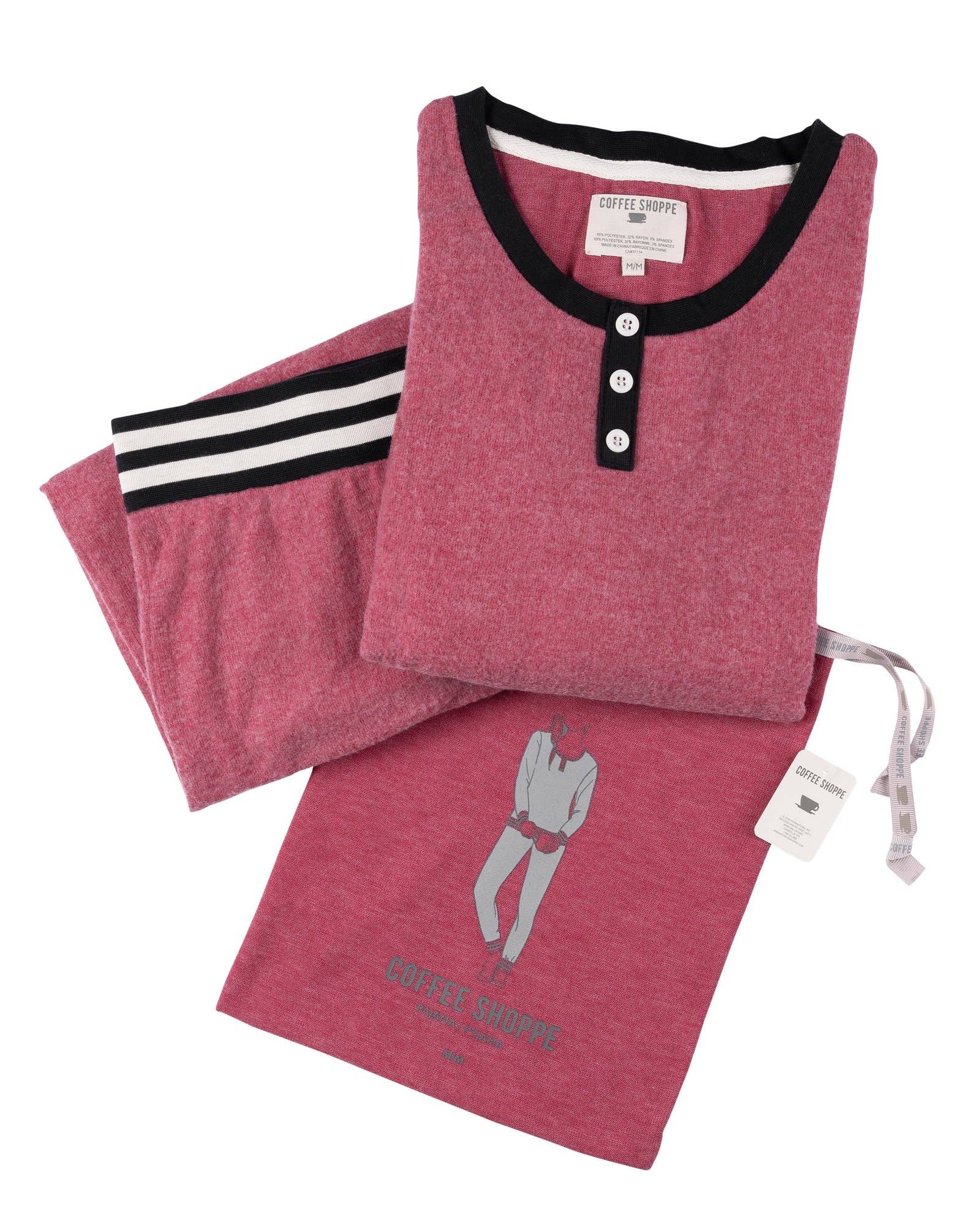 Mezcla de rojo oscuro Pijama Canadiana Cozy de Coffee Shoppe de venta al por mayor en Faire0