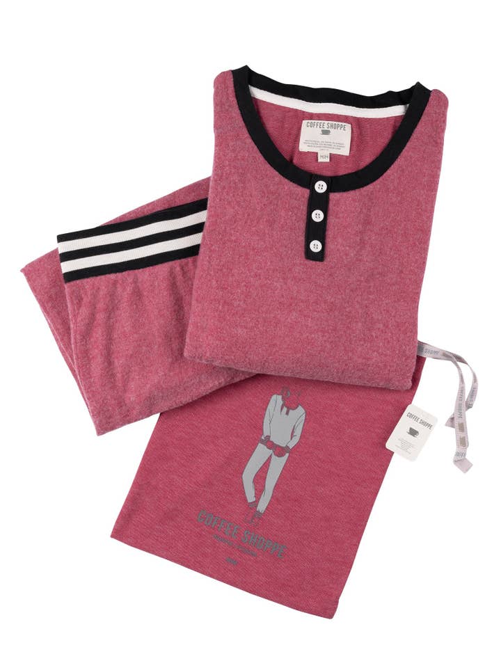 Mezcla de rojo oscuro Pijama Canadiana Cozy de Coffee Shoppe de venta al por mayor en Faire