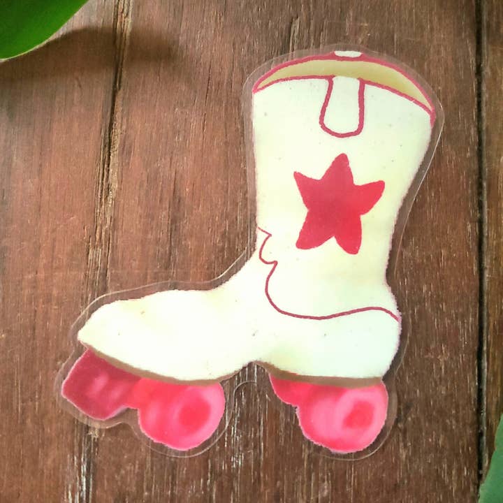 Cowboy Roller Skate Sticker for wholesale by Lou's Hues