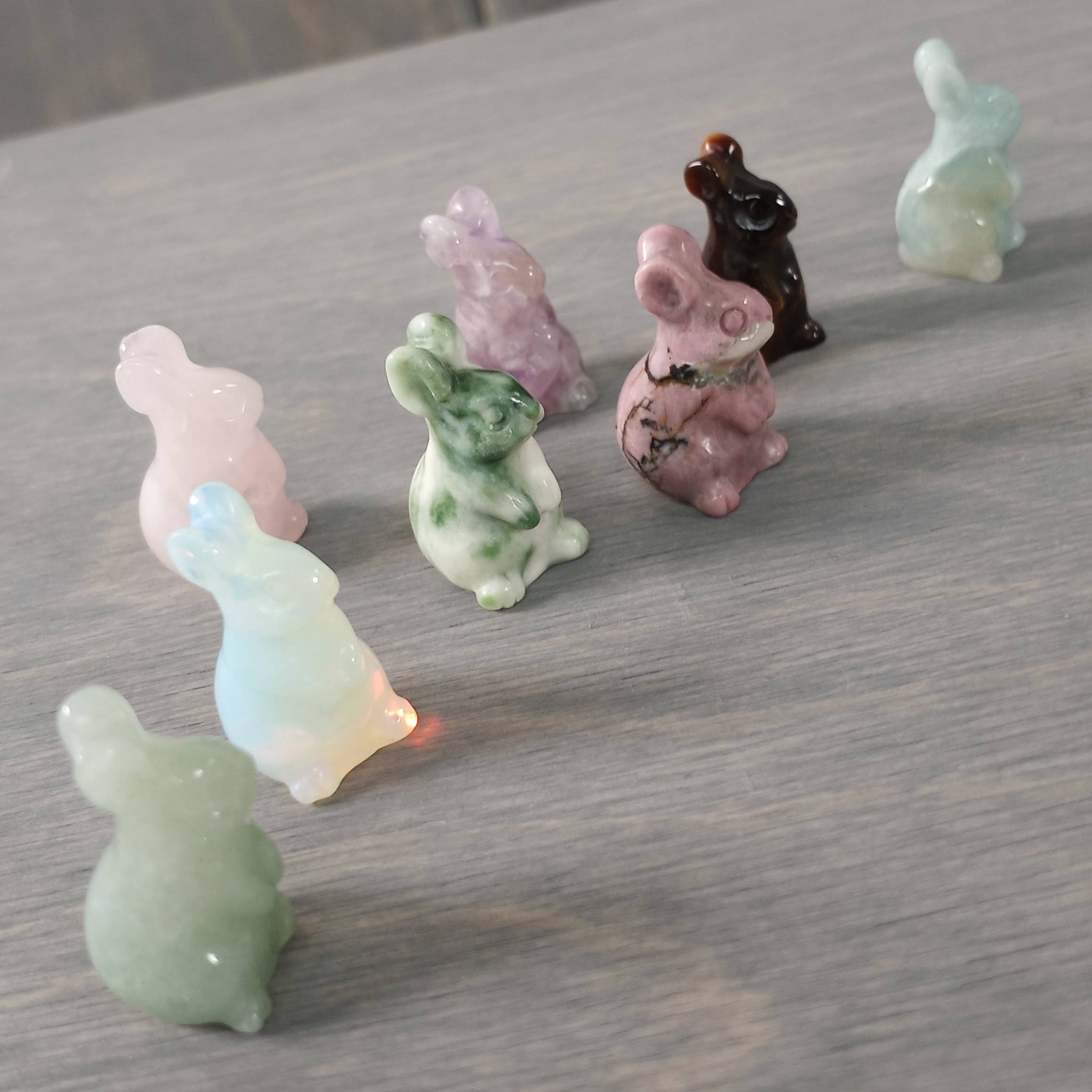 Keystone Crystals - Wholesale Decorative Figurine - Bunny Rabbit Figurine Small Carved Gemstone Figurine10