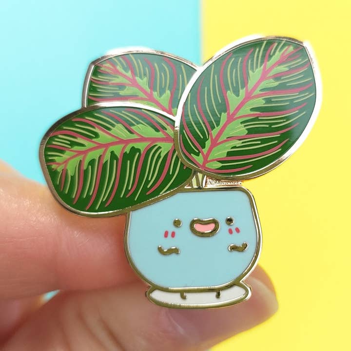 Prayer Plant Hard Enamel Pin for wholesale by Home by Faith
