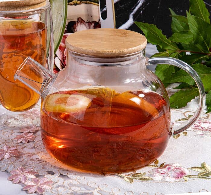 STP - Wholesale Tea Pot - Glass See Through Teapot with Cork Lid2