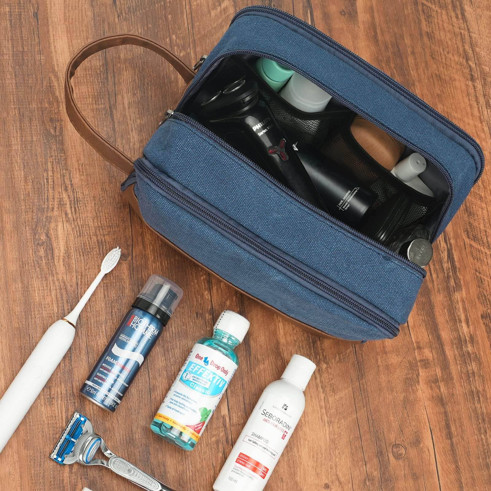 wandf - Wholesale Toiletry Bag - Men's - Canvas Travel Toiletry Shaving Bag Hanging Dopp Kit Unisex13