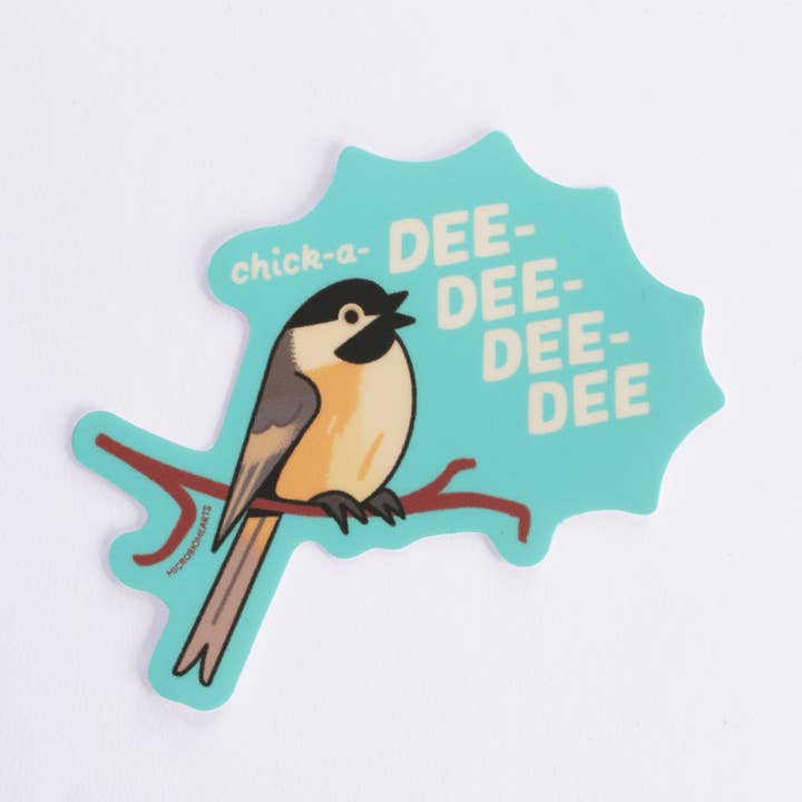 Chickadee Call Sticker for wholesale by Microbiome Arts