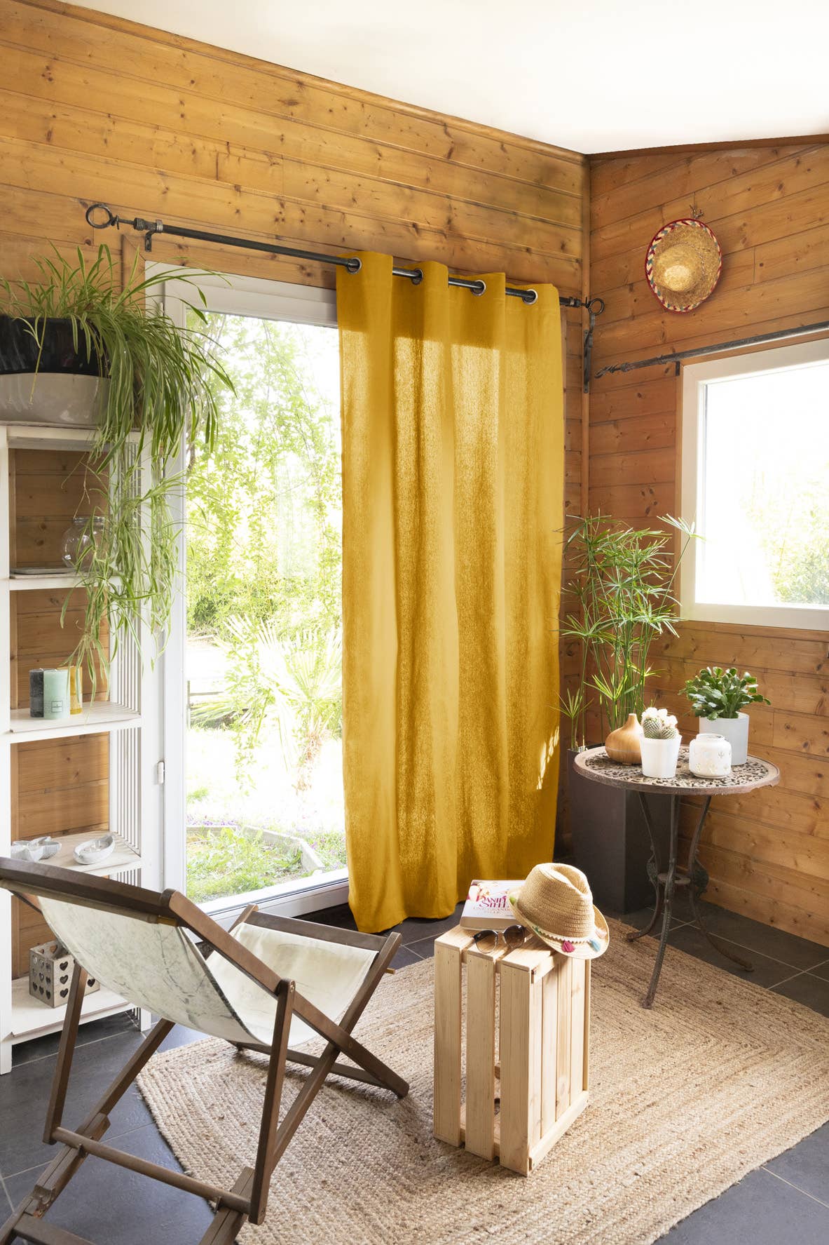 L'effet Papillon – Cortina por atacado – Cortina KALA Safran 140 x 260 cm0