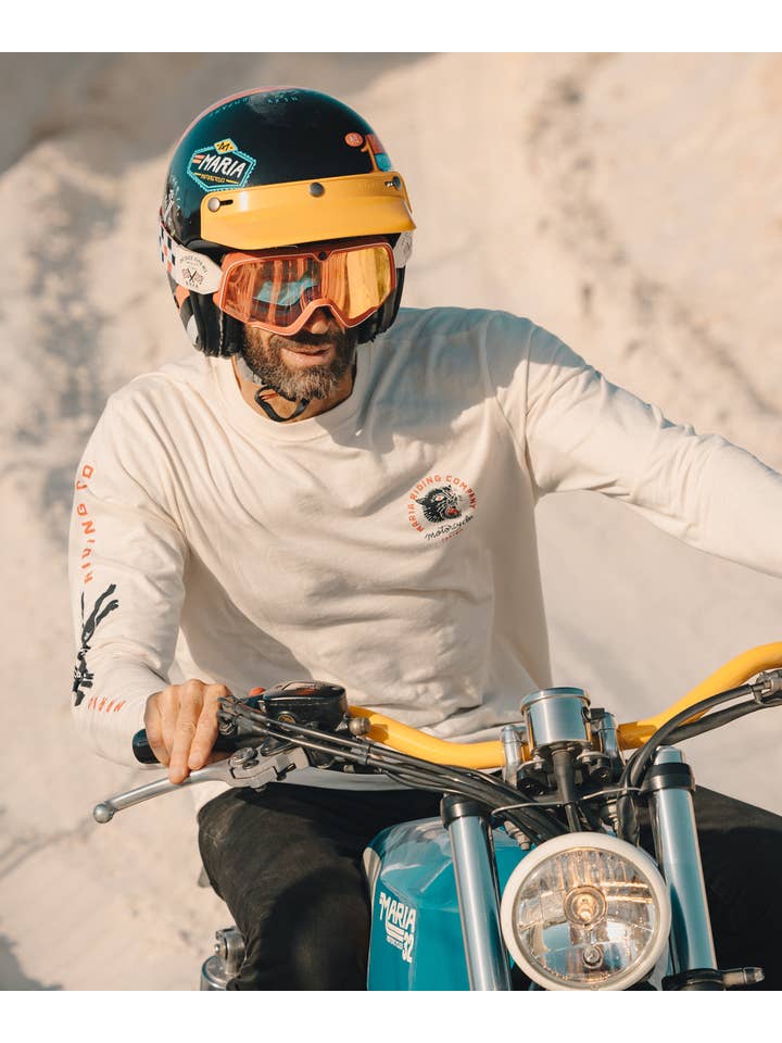 Maria Riding Company - Wholesale Graphic Sweatshirt - Men's - Panther Head Long Sleeve - Raw White1