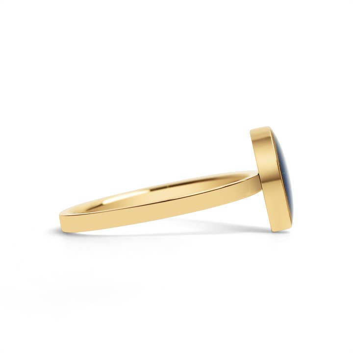WJW - Wholesale Single Stone/Solitaire Ring - 18K Gold PVD Stainless Steel Mood Ring