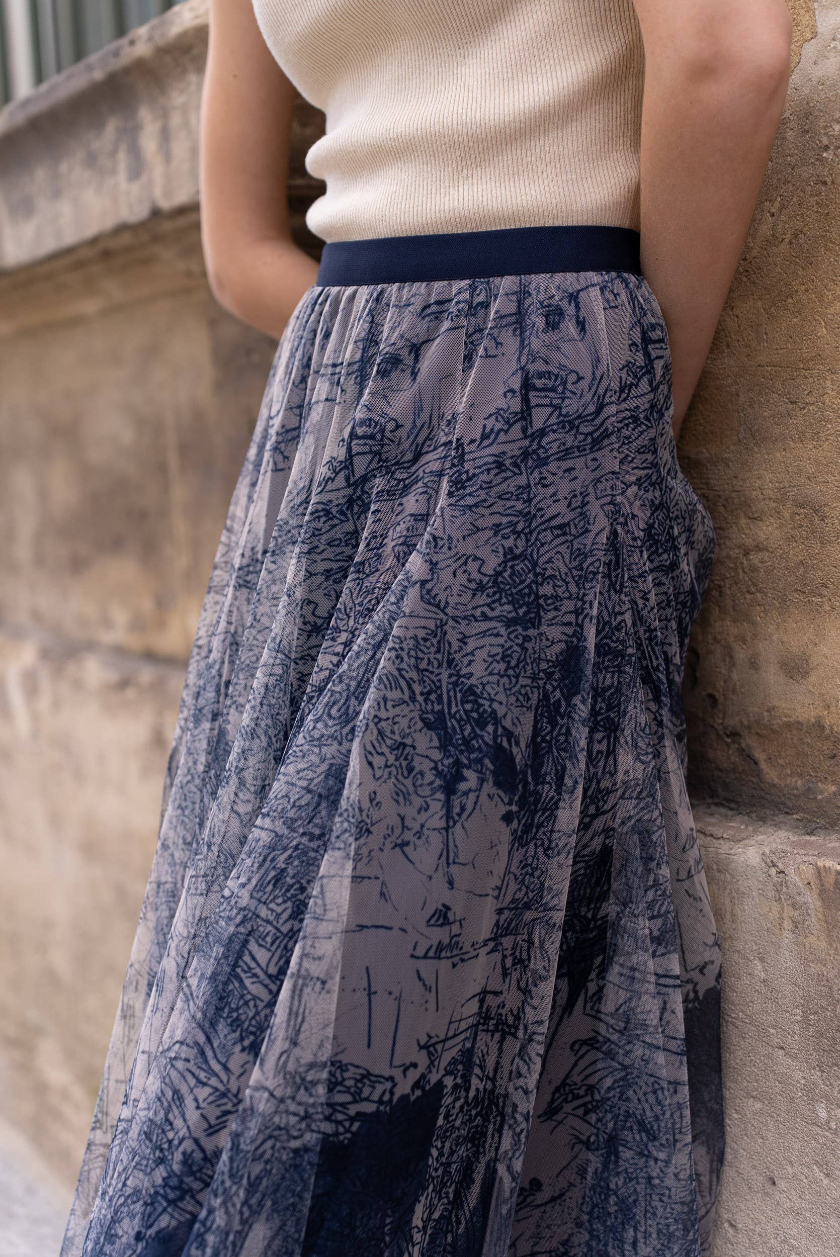 CHOKLATE PARIS - Wholesale Skirt - Women's - Amber skirt in toile de Jouy printed tulle - CK08202-120