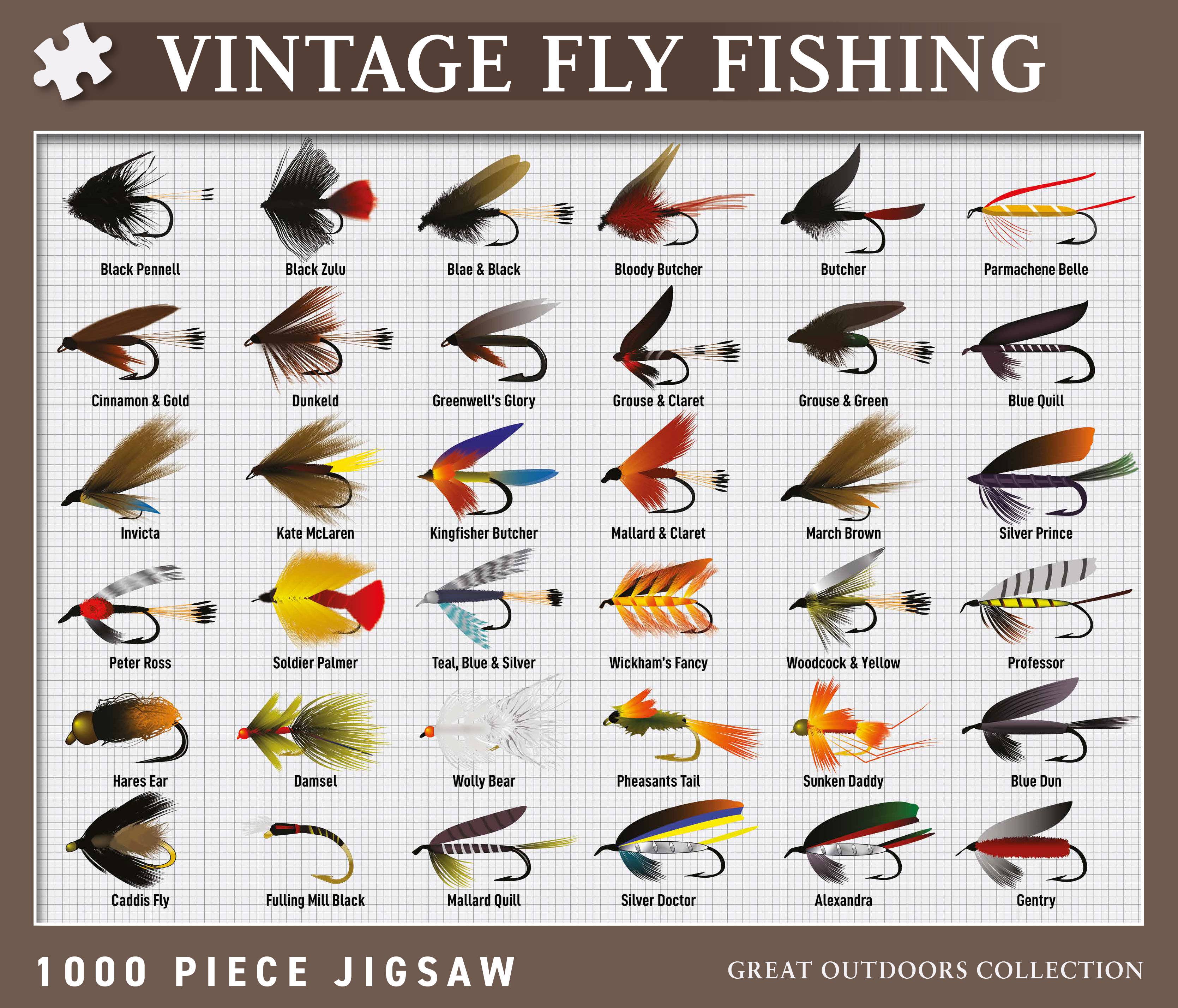 Coach House Partners – wholesale Puzzle – Adult – Vintage Fly Fishing 1000 Piece Jigsaw Puzzle2