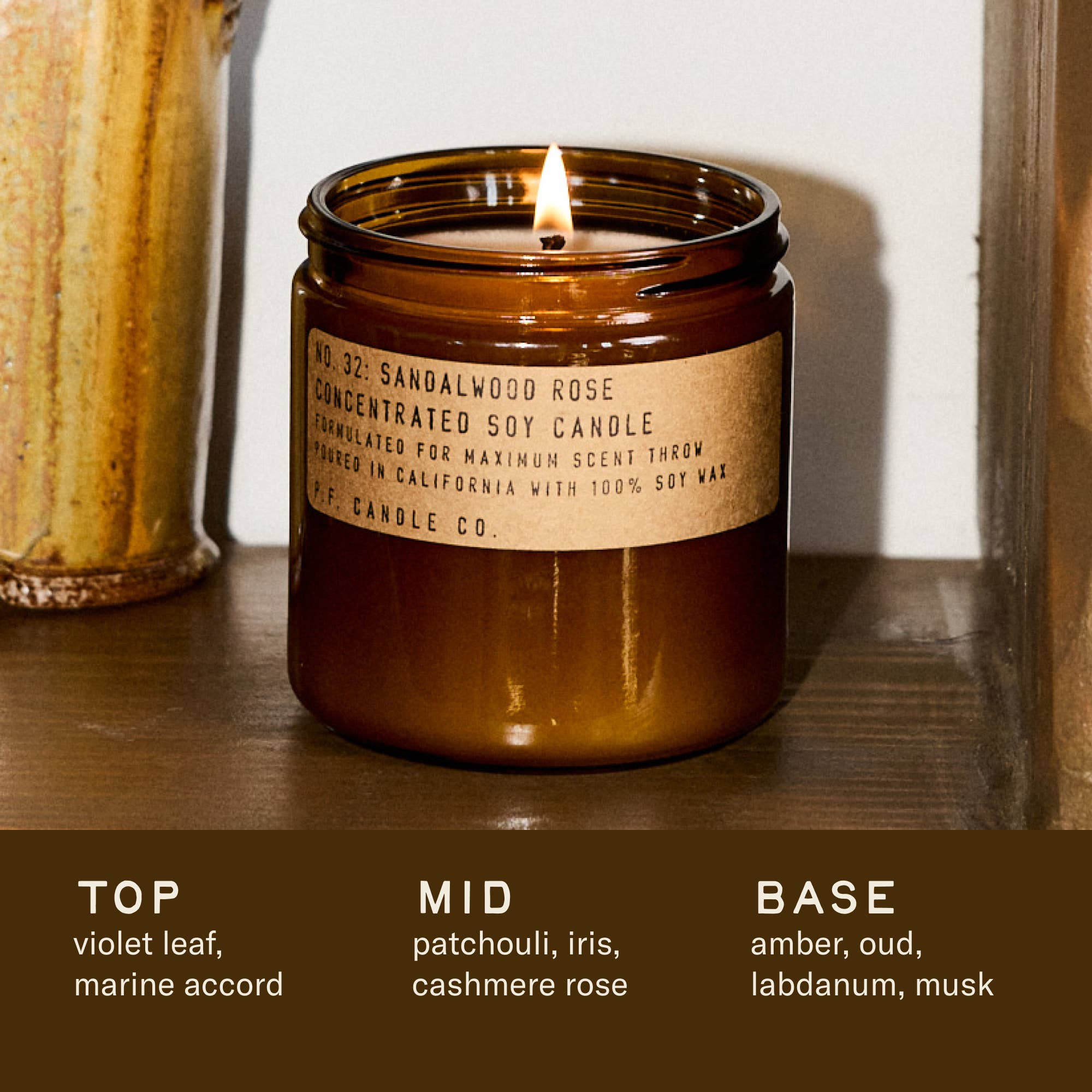 P.F. Candle Co. - Wholesale Jar/Filled Candle - Sandalwood Rose - Large Concentrated Candle2