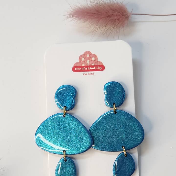 Pendentif en Mica à Trois Niveaux pour la vente par One Of A Kind Clay LLC