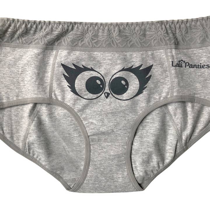 Grey Lali panties - Owl pattern for wholesale by LaliCup