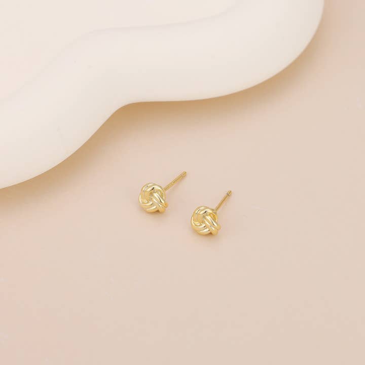 Melange Blanc - Wholesale Stud/Post Earrings - E171 love knot stud earring, knot earring, gold studs5