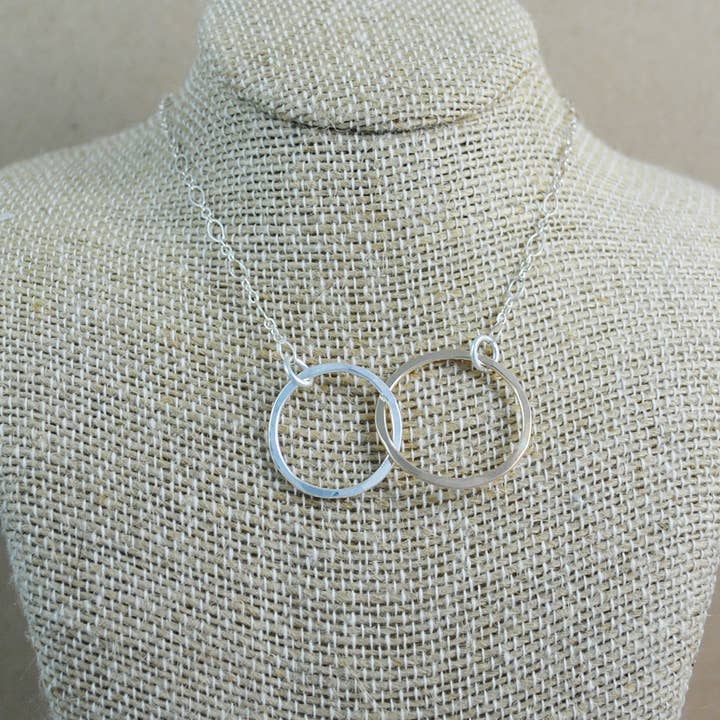 Large Interlocking Pendant - mixed metals for wholesale by Cameron Kruse Designs