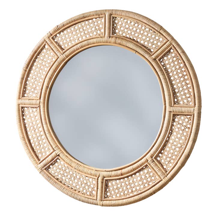 Cane Round Mirror 23" Dia for wholesale by Split P