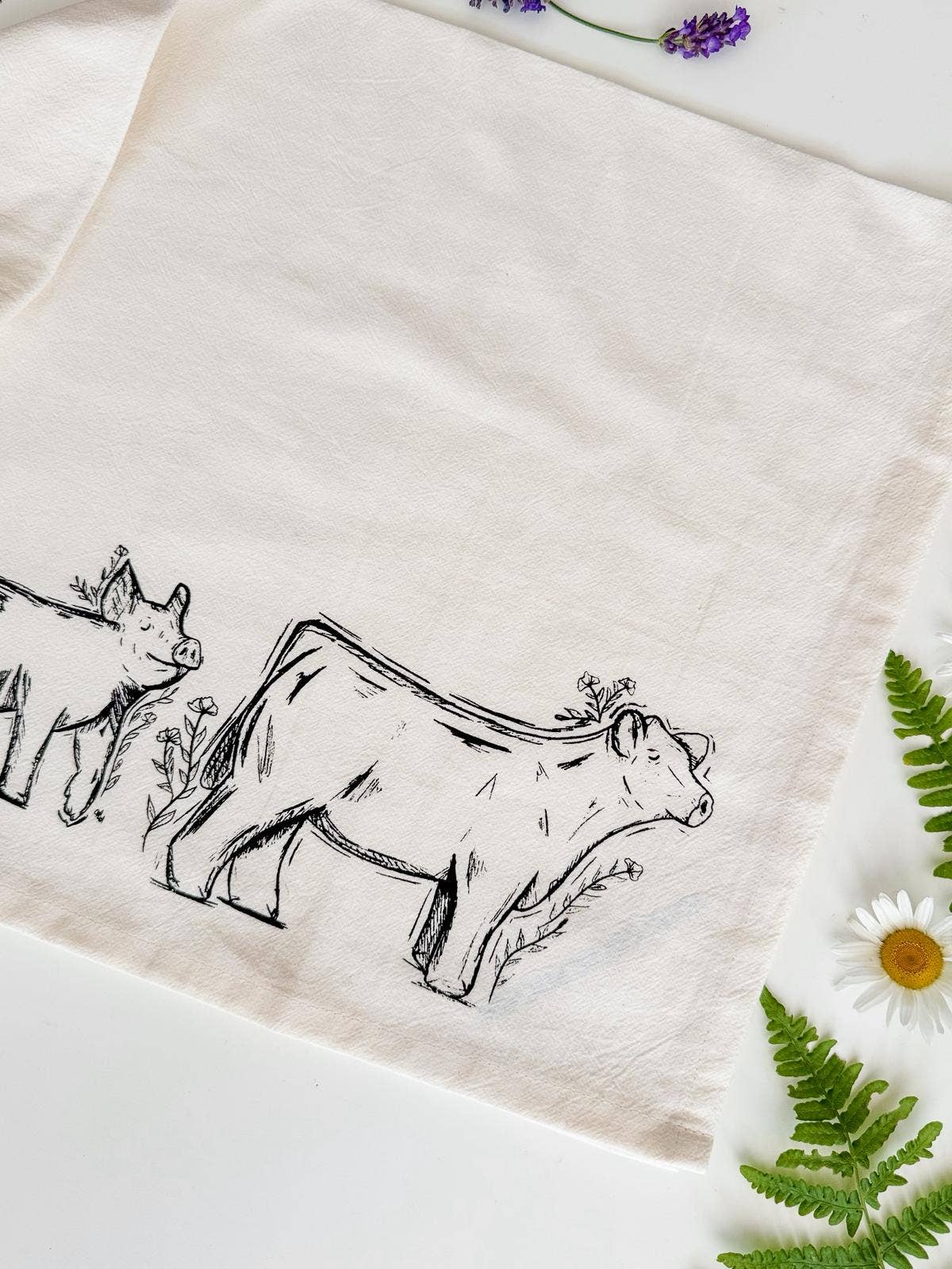 Your Green Kitchen – wholesale Tea towel – Tea Towel/ Farm Friends/ Kitchen Towel2