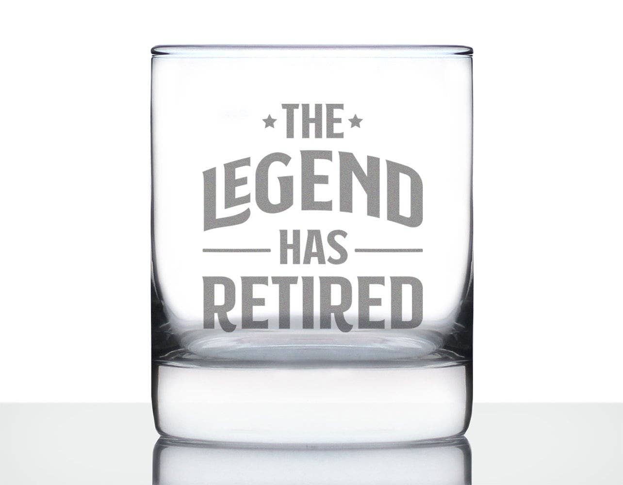 bevvee - Wholesale Cocktail/Liquor Glass - Legend Has Retired Whiskey Rocks Glass - Retirement Gifts2