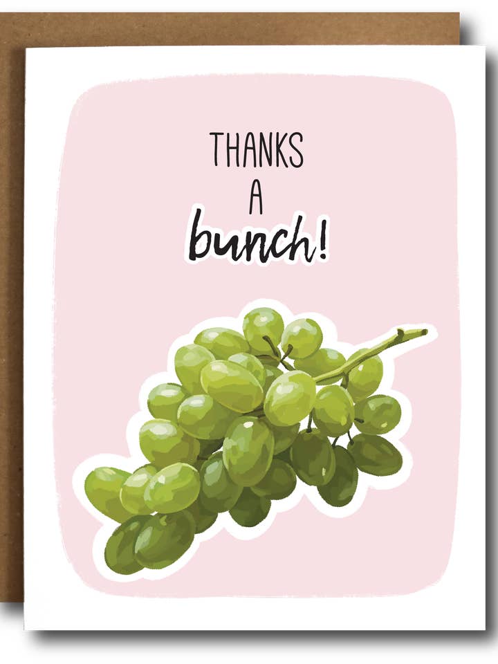 Thanks a Bunch Grape Card for wholesale by The Card Bureau