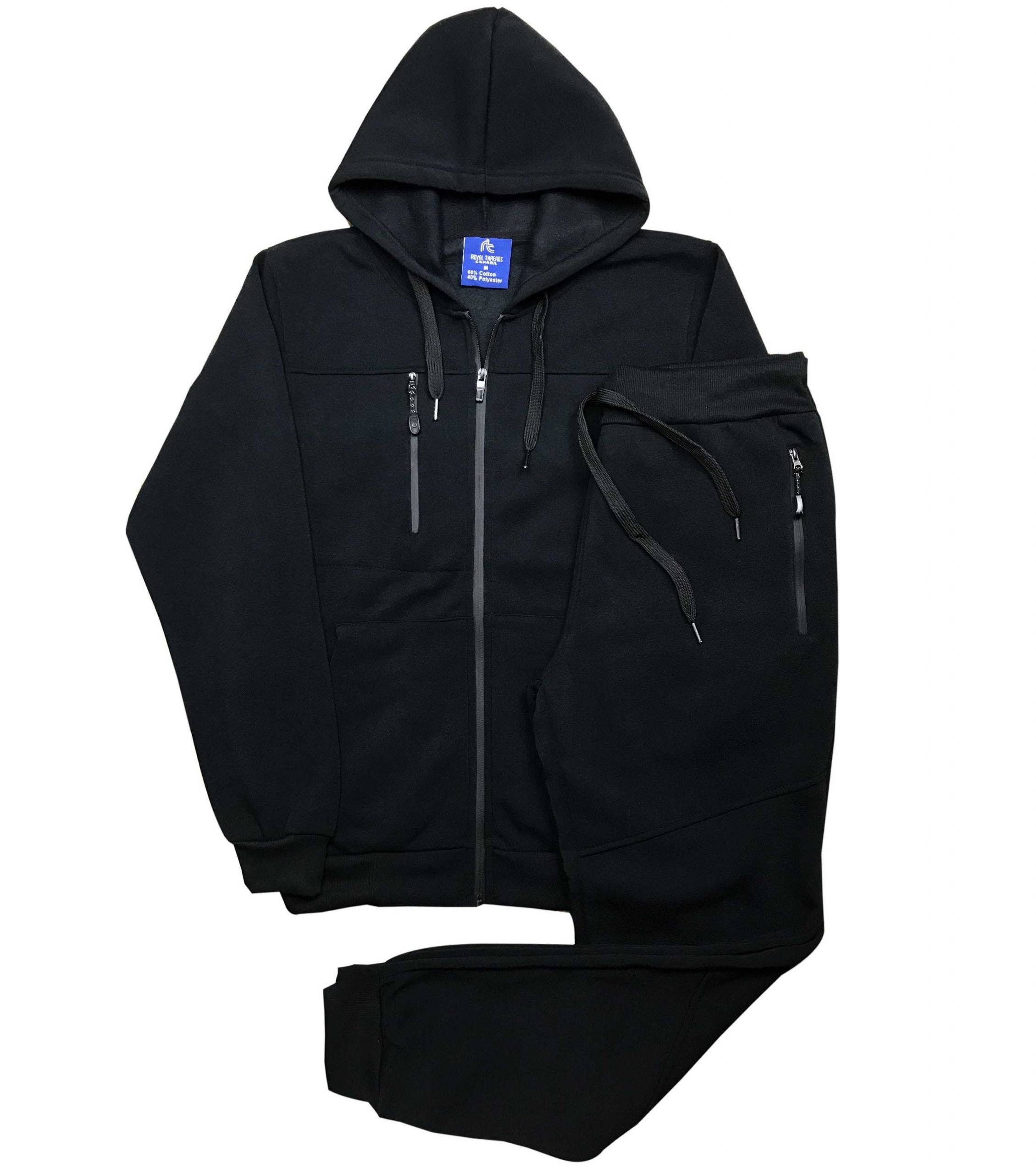 Royal Threads – Engroshandel Træningsdragt – til mænd – Mænds 2-delt Jogger stil Fleece Sweatsuit0