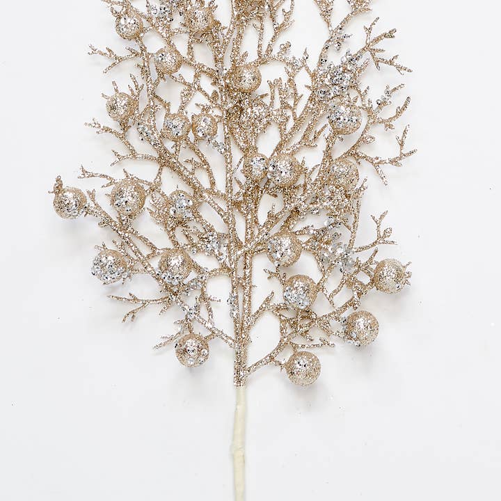 WORTH IMPORTS - Wholesale Christmas Decoration - 13" Glittered Berry Pick