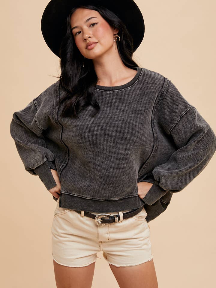 COTTON THERMAL HEAVYWEIGHT PULLOVER for wholesale by In Loom