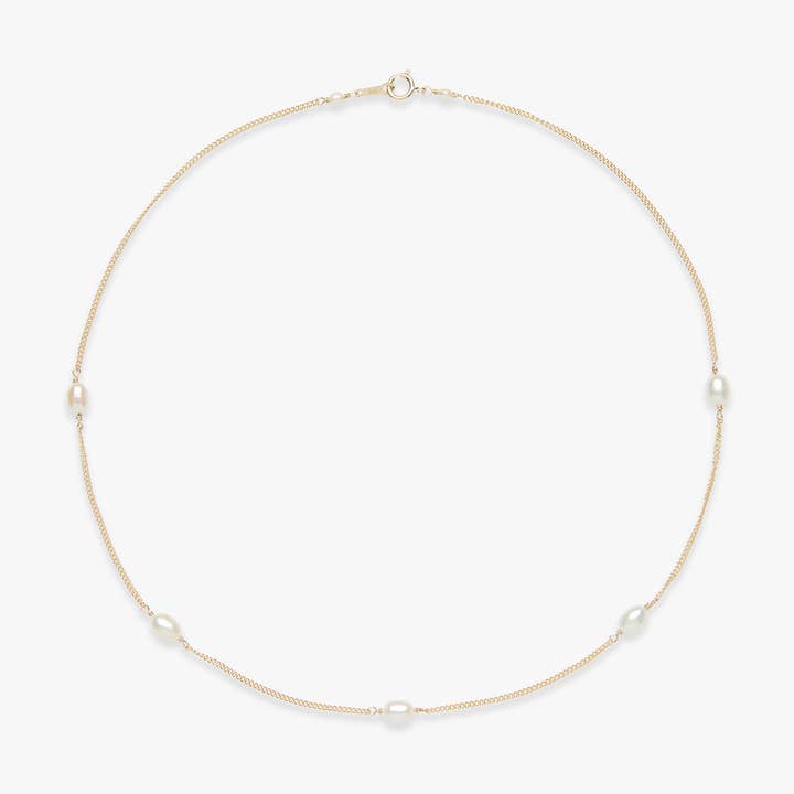 Collier gourmette en perles rempli d'or pour la vente par Koi Atelier