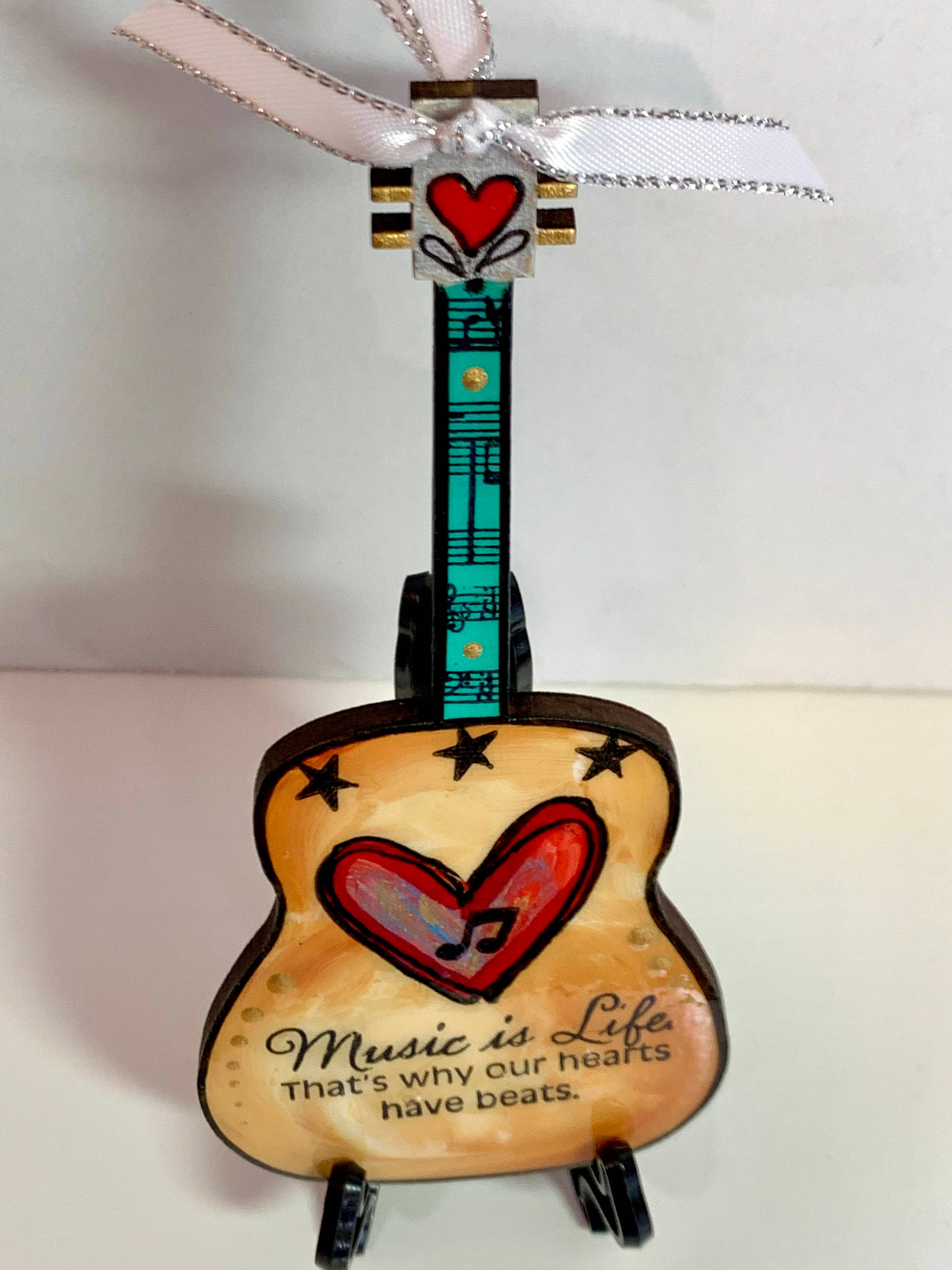 Clever Clogs Art - Vente Objets de décoration - Ornement pour guitare Music Is Life4