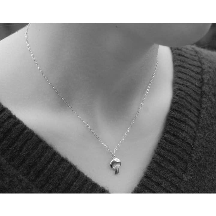 Semaki & Bird – wholesale Hänge-/berlockhalsband – Svamp Halsband Guld Naturhistoria