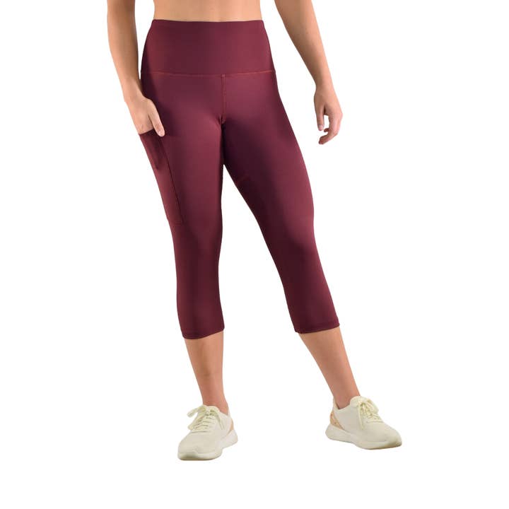 Läckagesäkra beskurna leggings - Fig för wholesale av Moxie Fitness Apparel