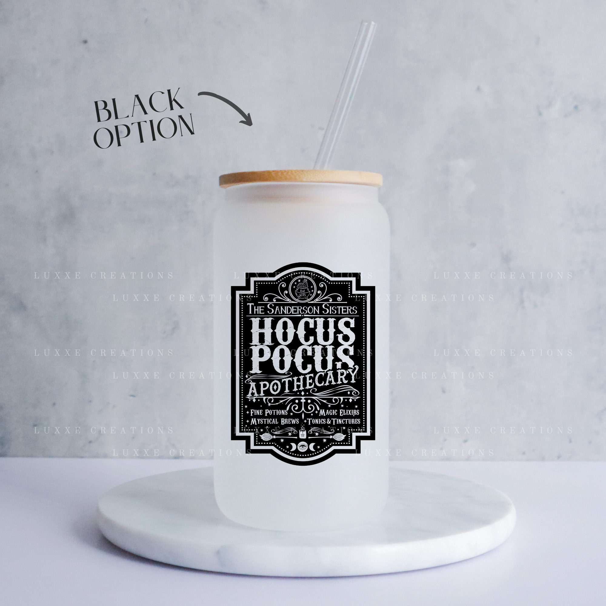 Luxxe Creations Collection - Wholesale Drinking Glass/Cup - Halloween Apothecary Cup - Halloween Cup - Glass Can1